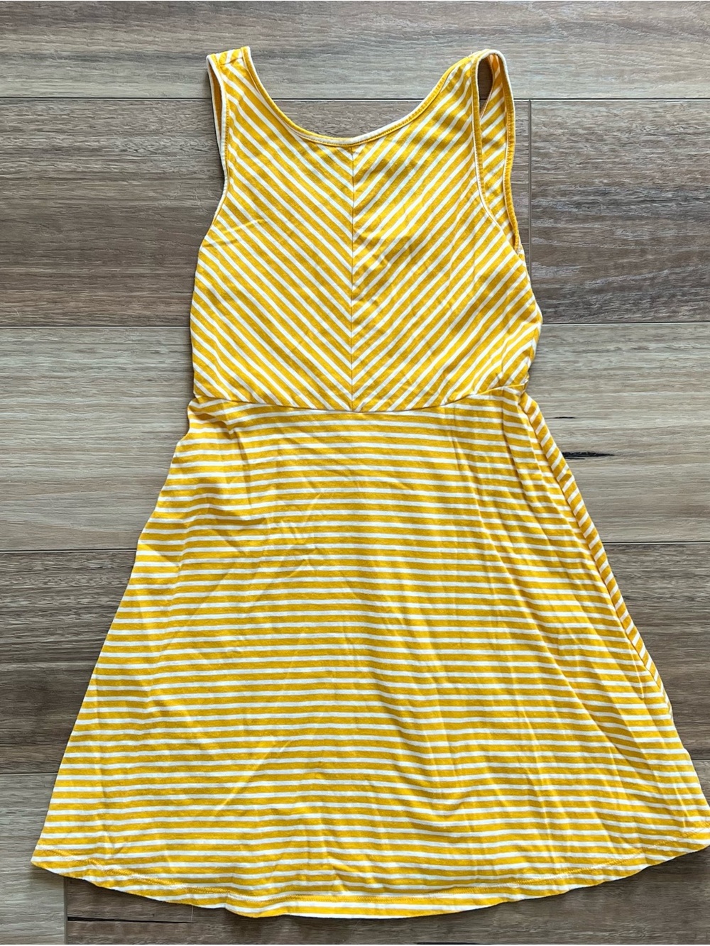 Old Navy Yellow and White Striped Sleeveless tank Dress girls